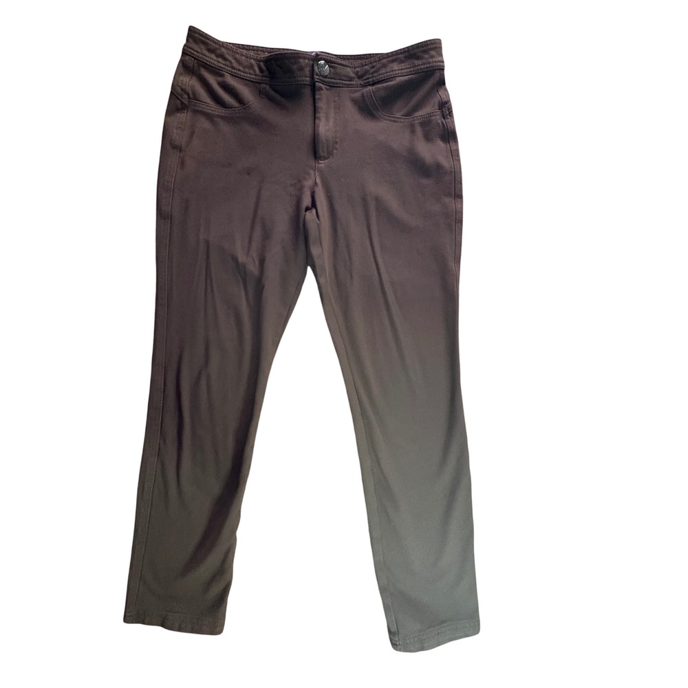 Gloria Vanderbilt Pants Women 10 Brown Stretch Amanda Classic Fit EUC